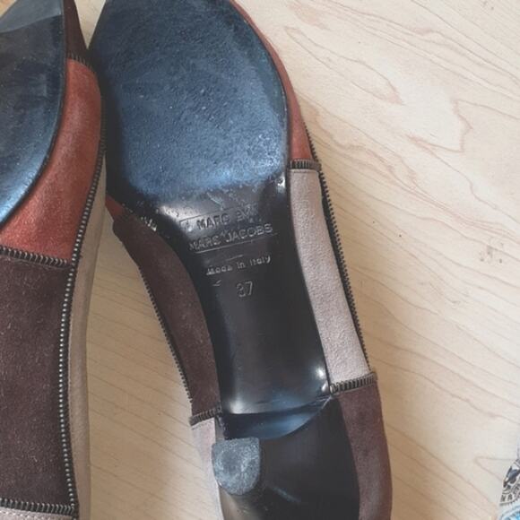 MARC BY MARK JACOBS Patchwork Pumps Size 7 SUEDE Heels Office Workwear Vintage - Picture 10 of 13
